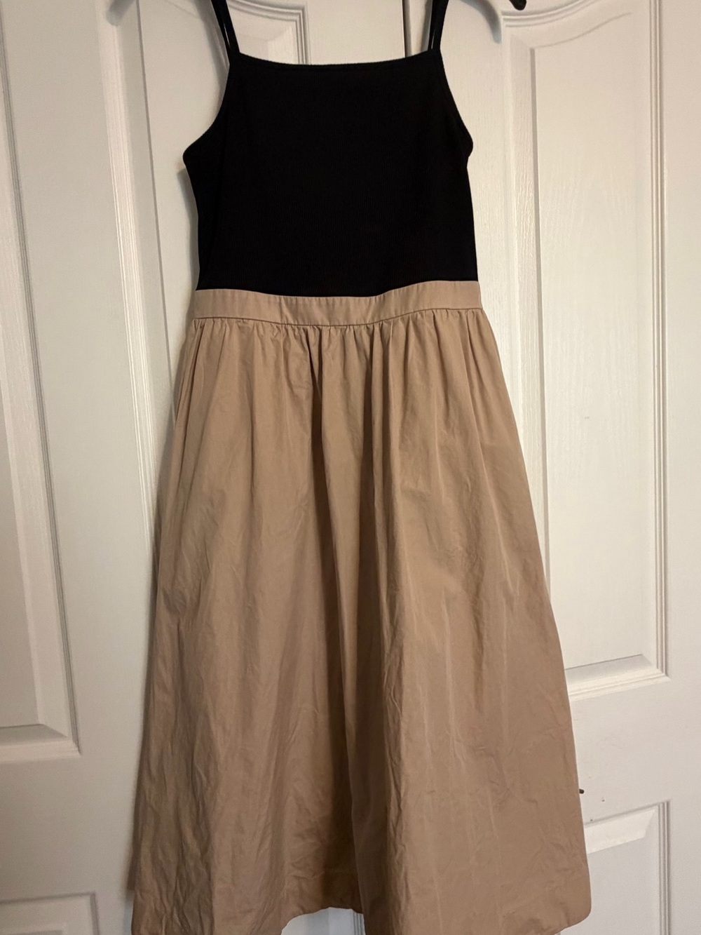Maeve by Anthropologie Black & Khaki Twofer A-Line Dress: Medium